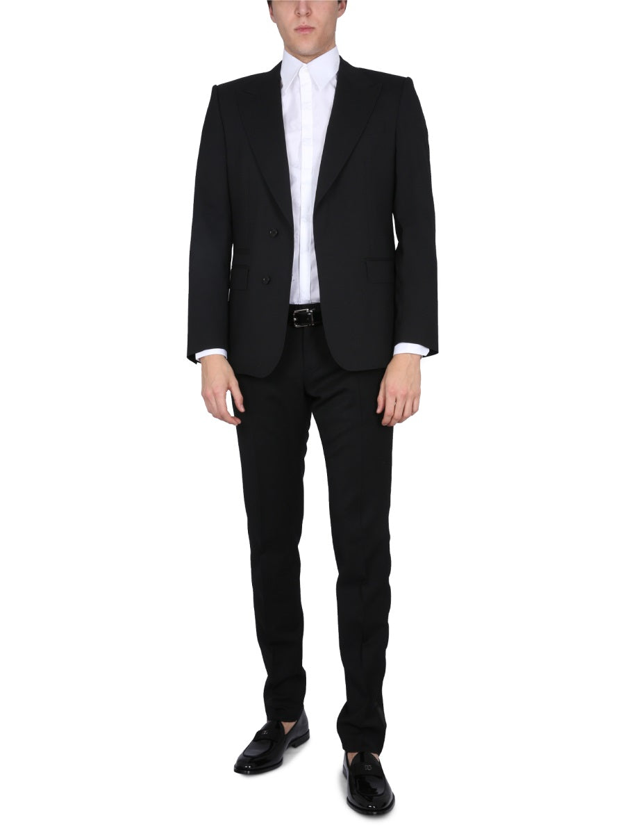 Single-Breasted Jacket Black Virgin Wool Elastane
