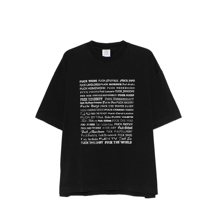 T-Shirt Vetements Black/white Cotton: T-shirts