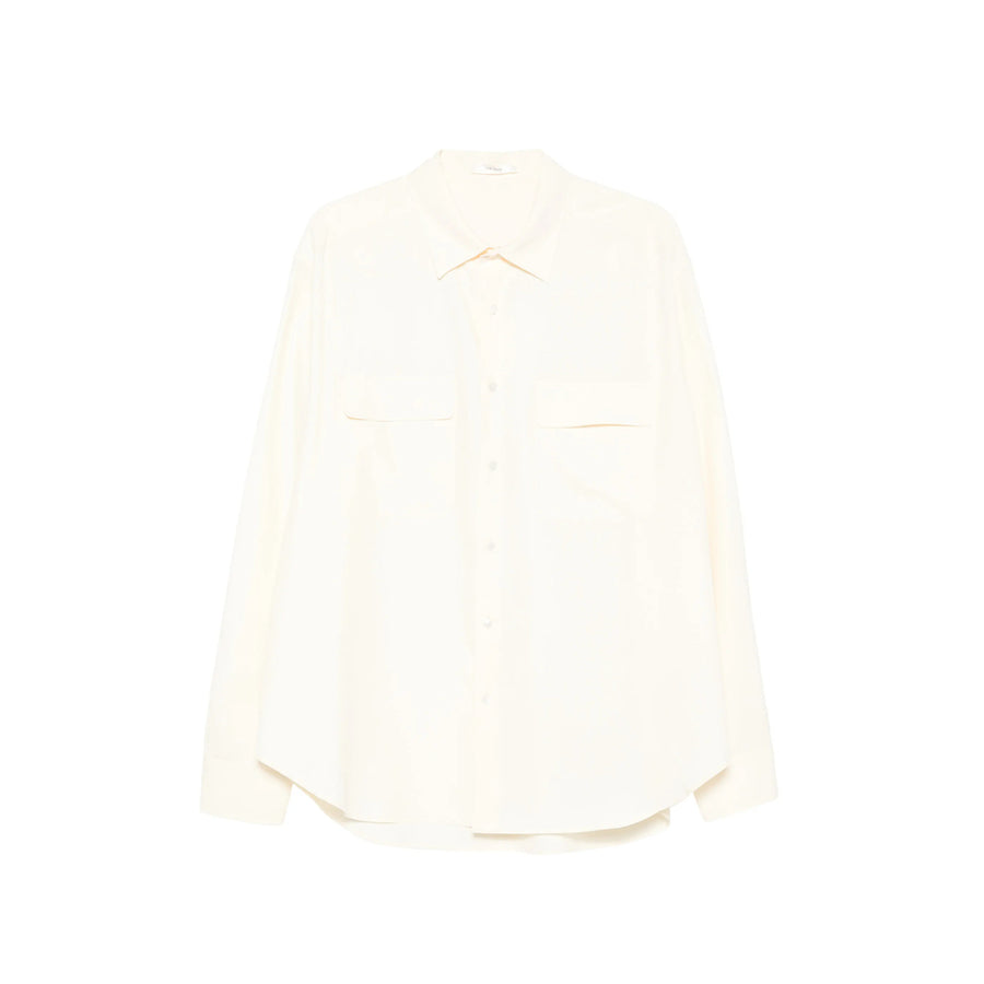 Silk Shirt With Chest Pockets Neutrals