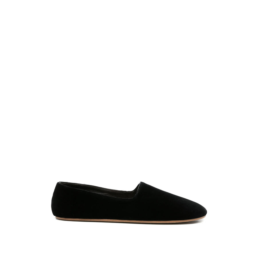 Velvet Slippers Black Fabric