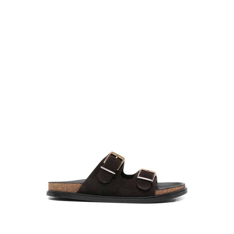 Suede Sandals Brown Outer: Calf