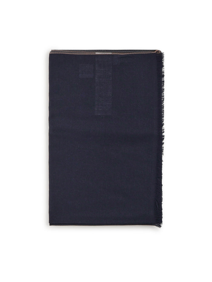 Eleventy Scarfs Blue/camel/grey Wool Cashmere Silk
