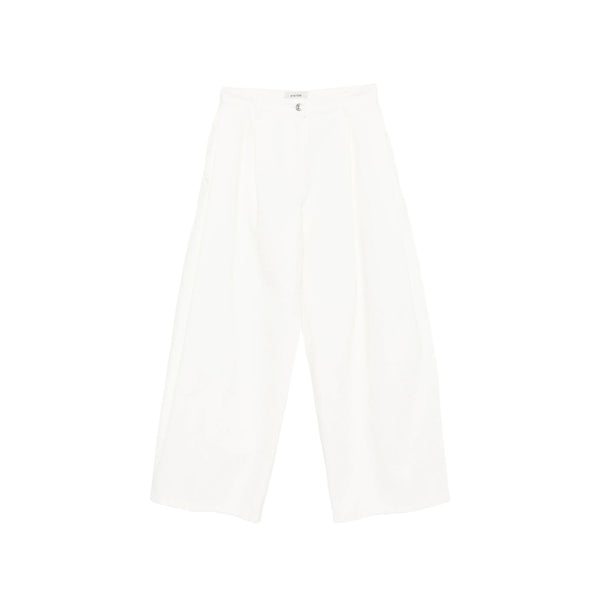 Jeans White Wide Leg High-Waisted Cotton
