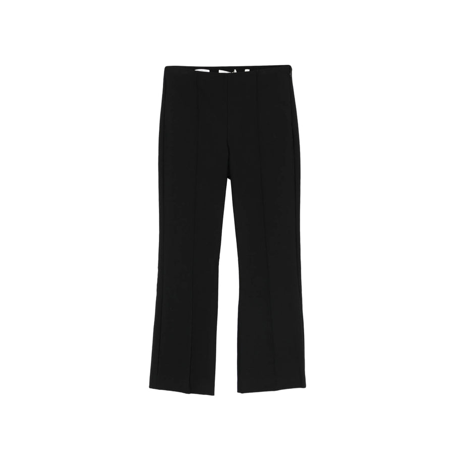 Cropped Trousers With Elasticated Waistband Black Cotton: 45