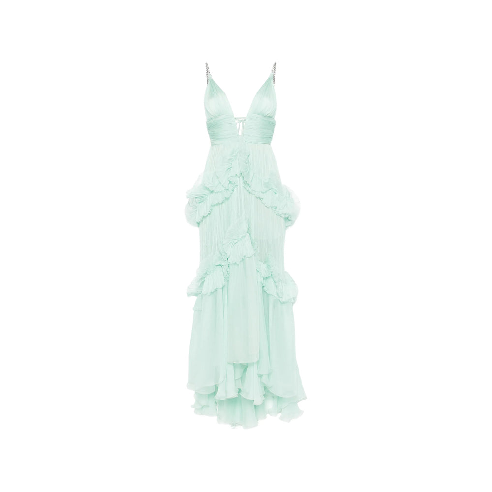 Dress Maria Lucia Hohan Green Silk: 100