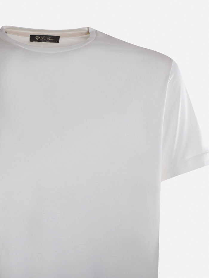 Loro Piana T-shirts and Polos Optical White Silk Cotton