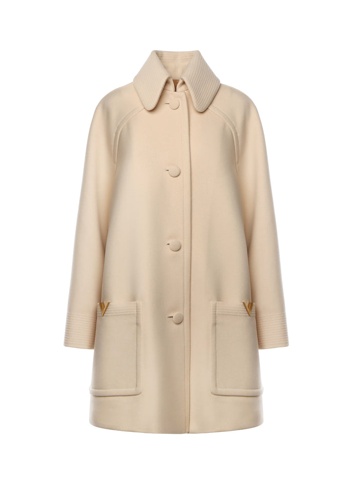 Valentino Garavani Coats Beige Virgin Wool