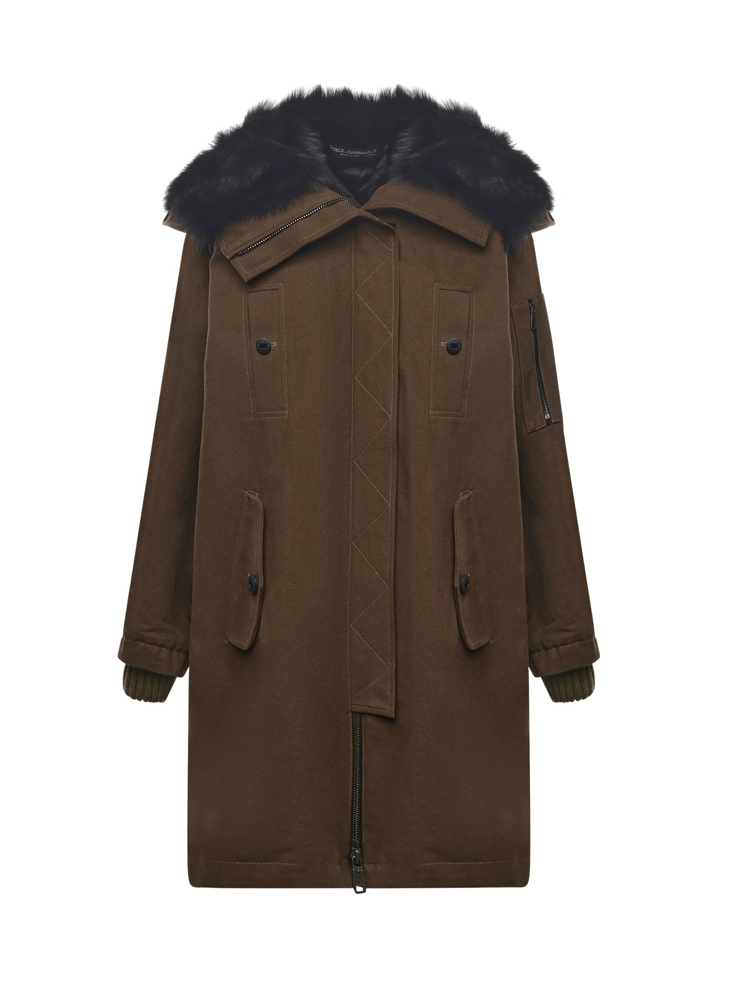 Dolce & Gabbana Coats Rotten Green Cotton