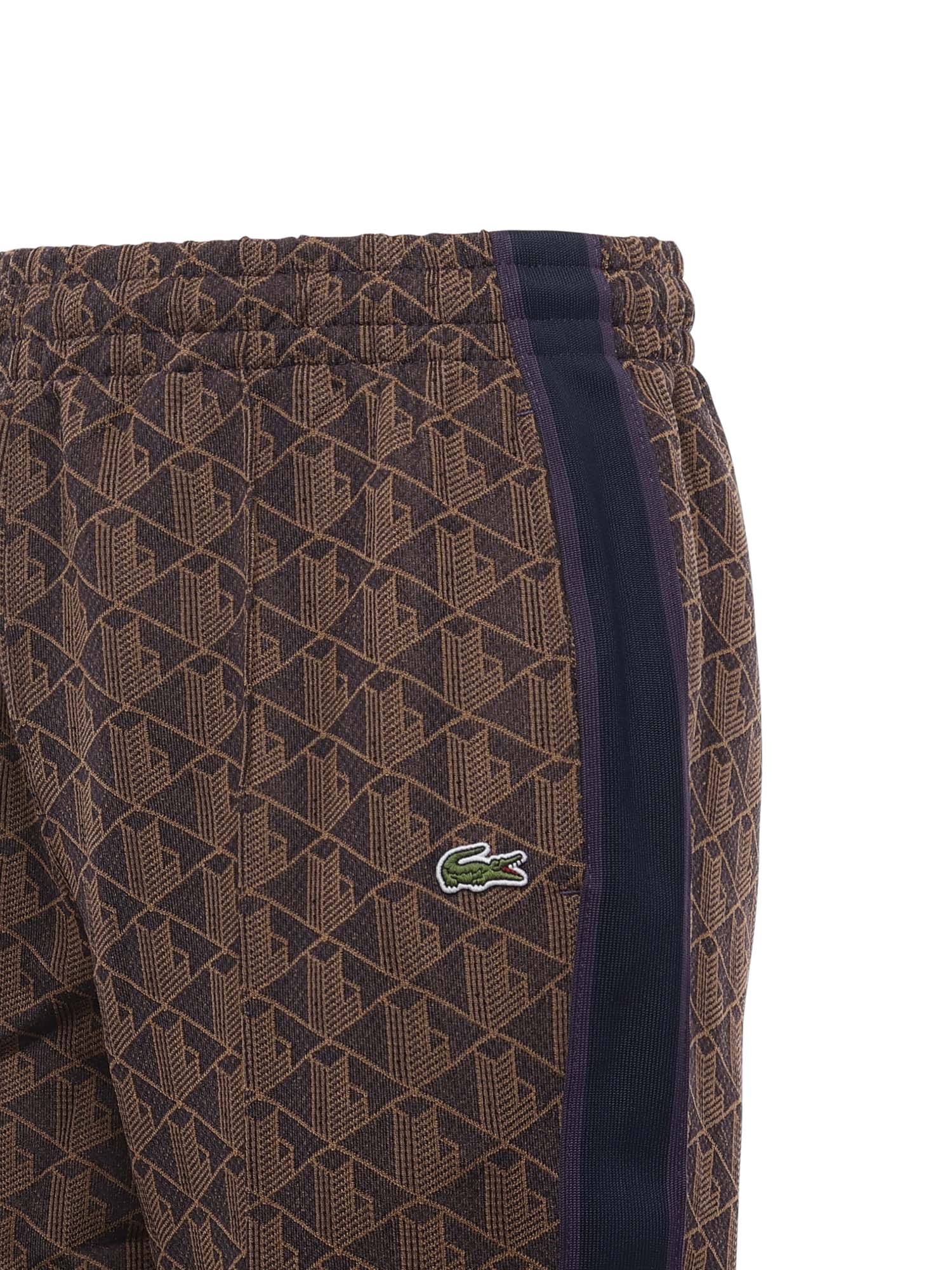 Lacoste Rtw Purple/brown Polyester Cotton Polyamide