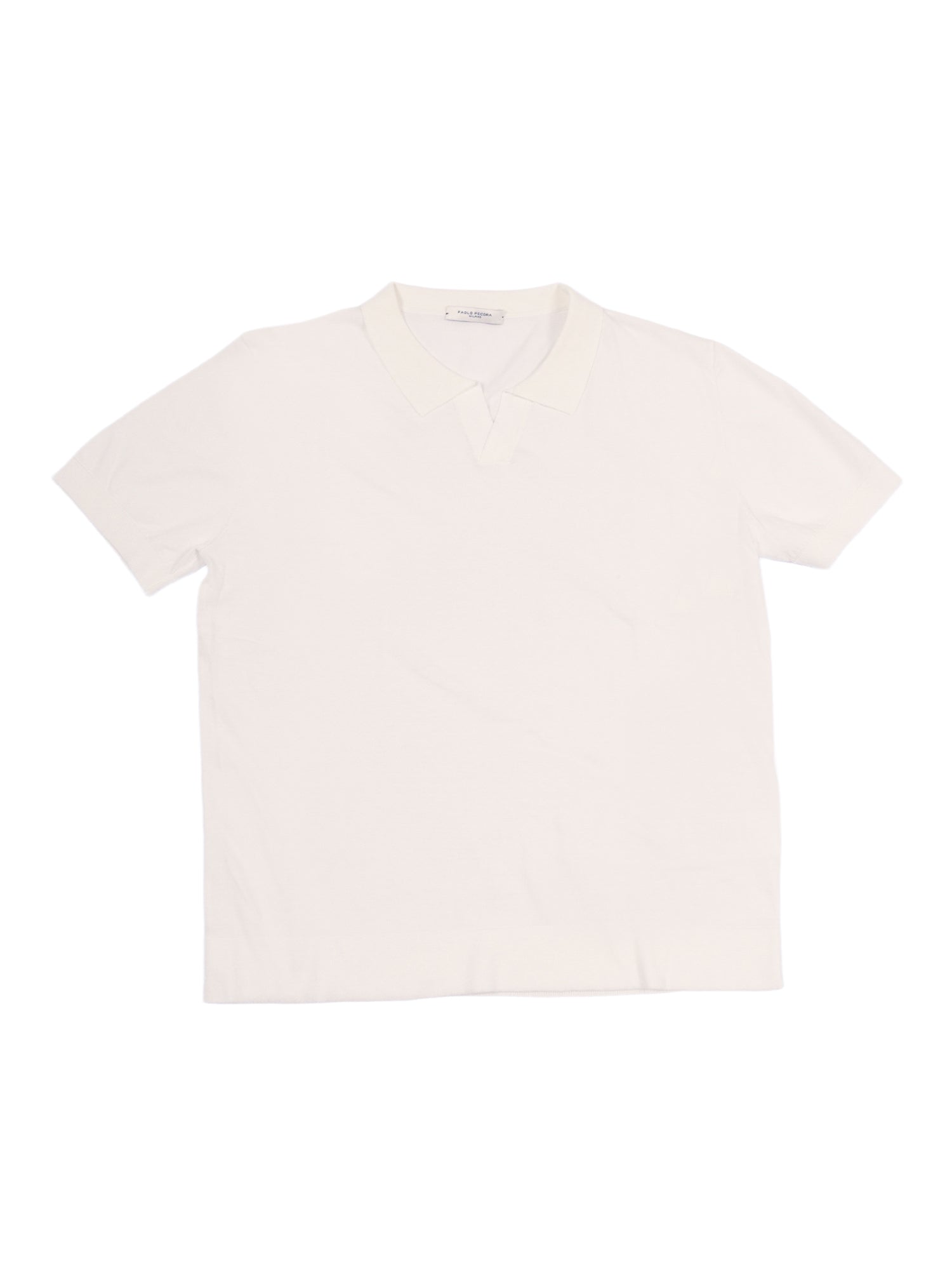 Short Sleeve Polo White Cotton Shirt