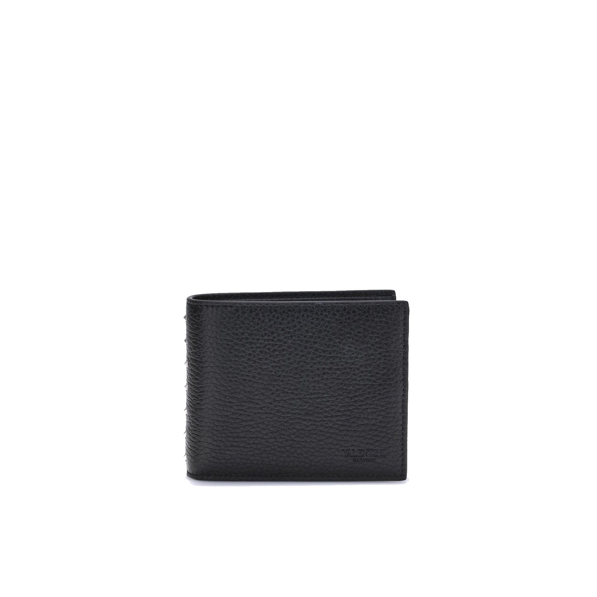 Valentino Garavani Bifold Rockstud Wallet Black Leather