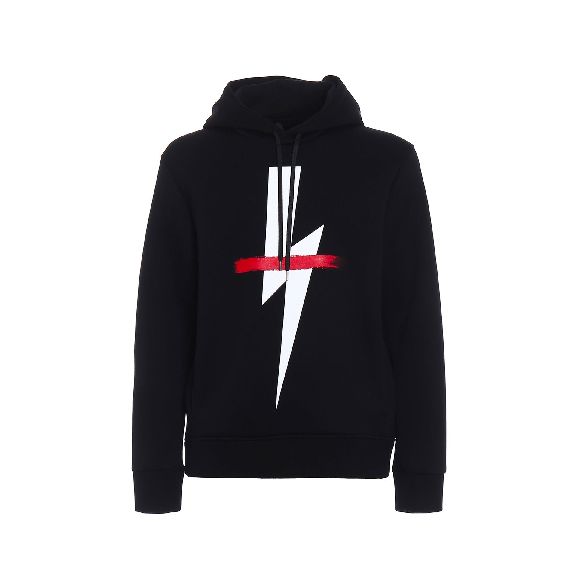 Neil Barrett Logo Hooded Sweatshirt Black Cotton