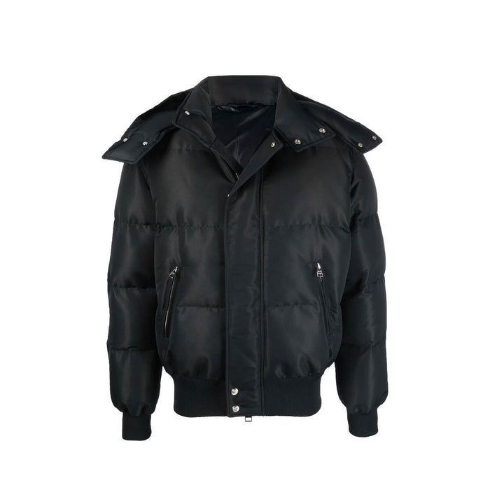 Alexander Mcqueen Wool Blend Padded Bomber Black Polyamide