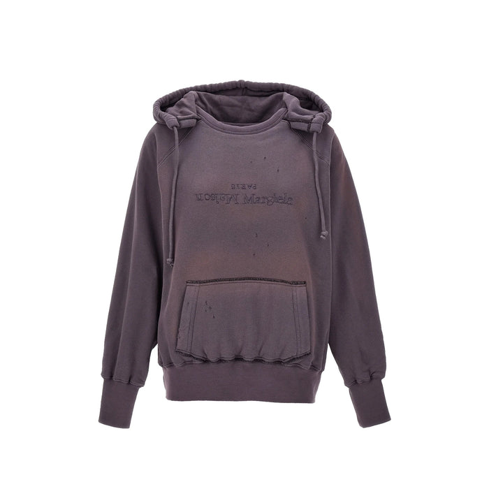 Cotton Hooded Sweatshirt Purple
