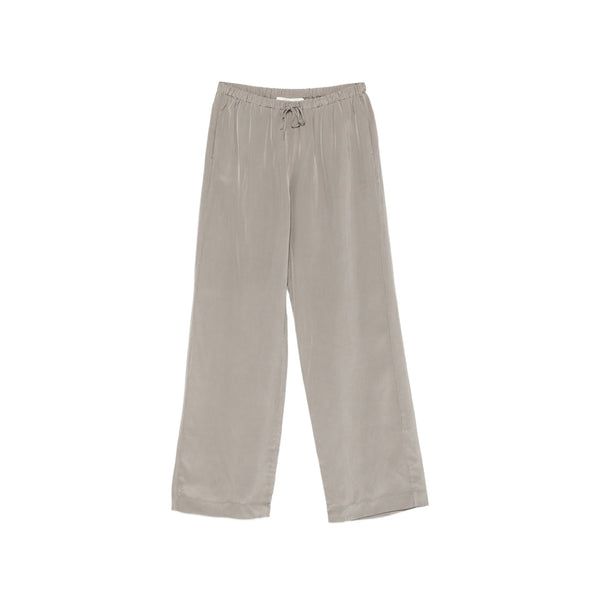 Light Grey Striped Wide Leg Trousers Viscose: 100. Straight