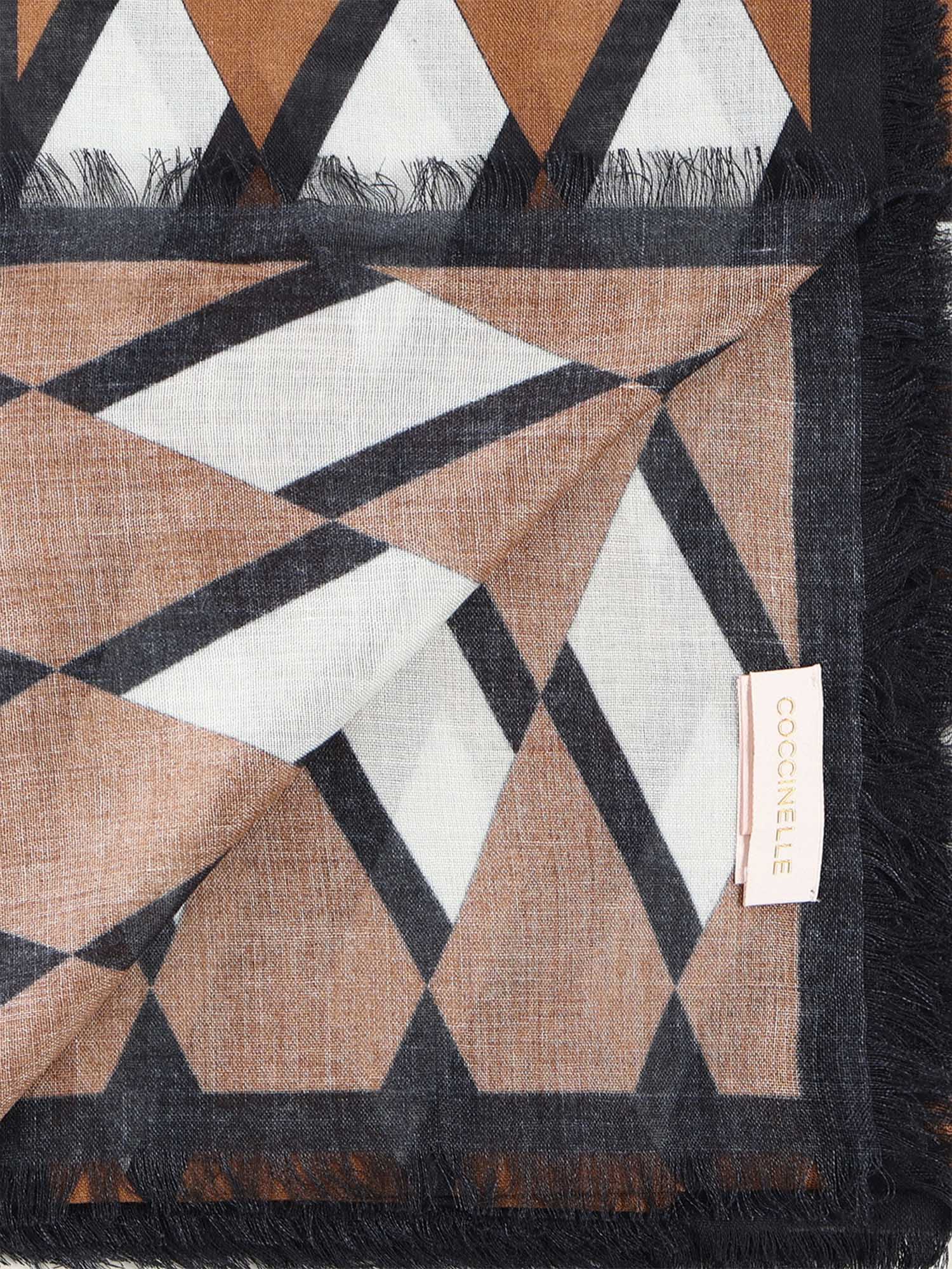 Coccinelle Scarfs Multi Cognac Viscose Wool
