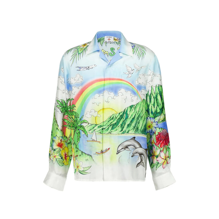 Shirt Casablanca White/green Silk: 100