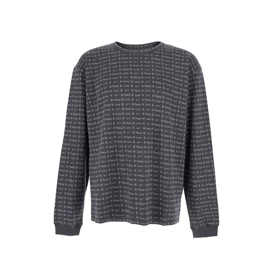 Crew Neck Sweater Brown-White Brown/white Cotton Sweatshirts