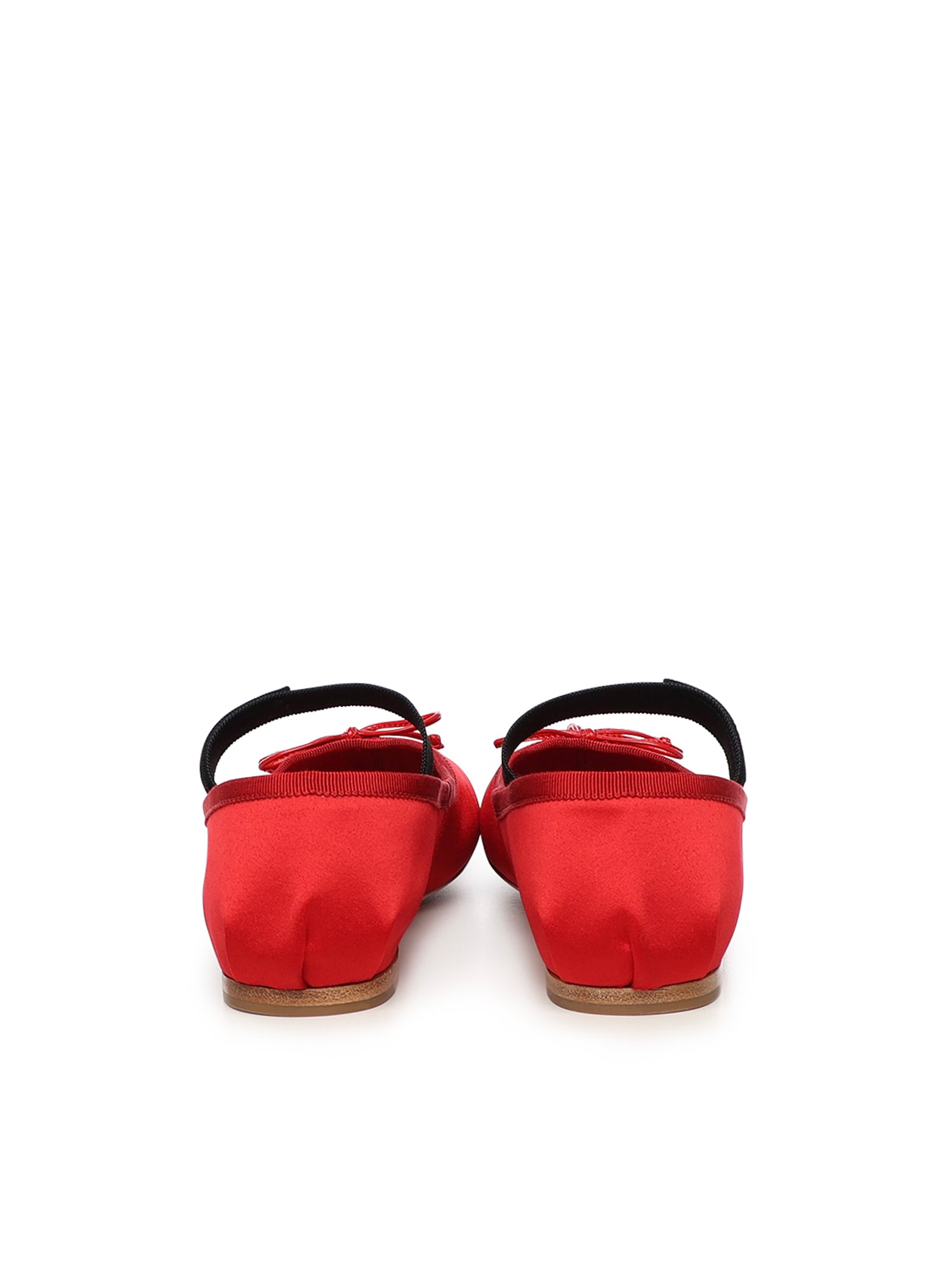 Miu Flat Shoes Red Viscose Silk