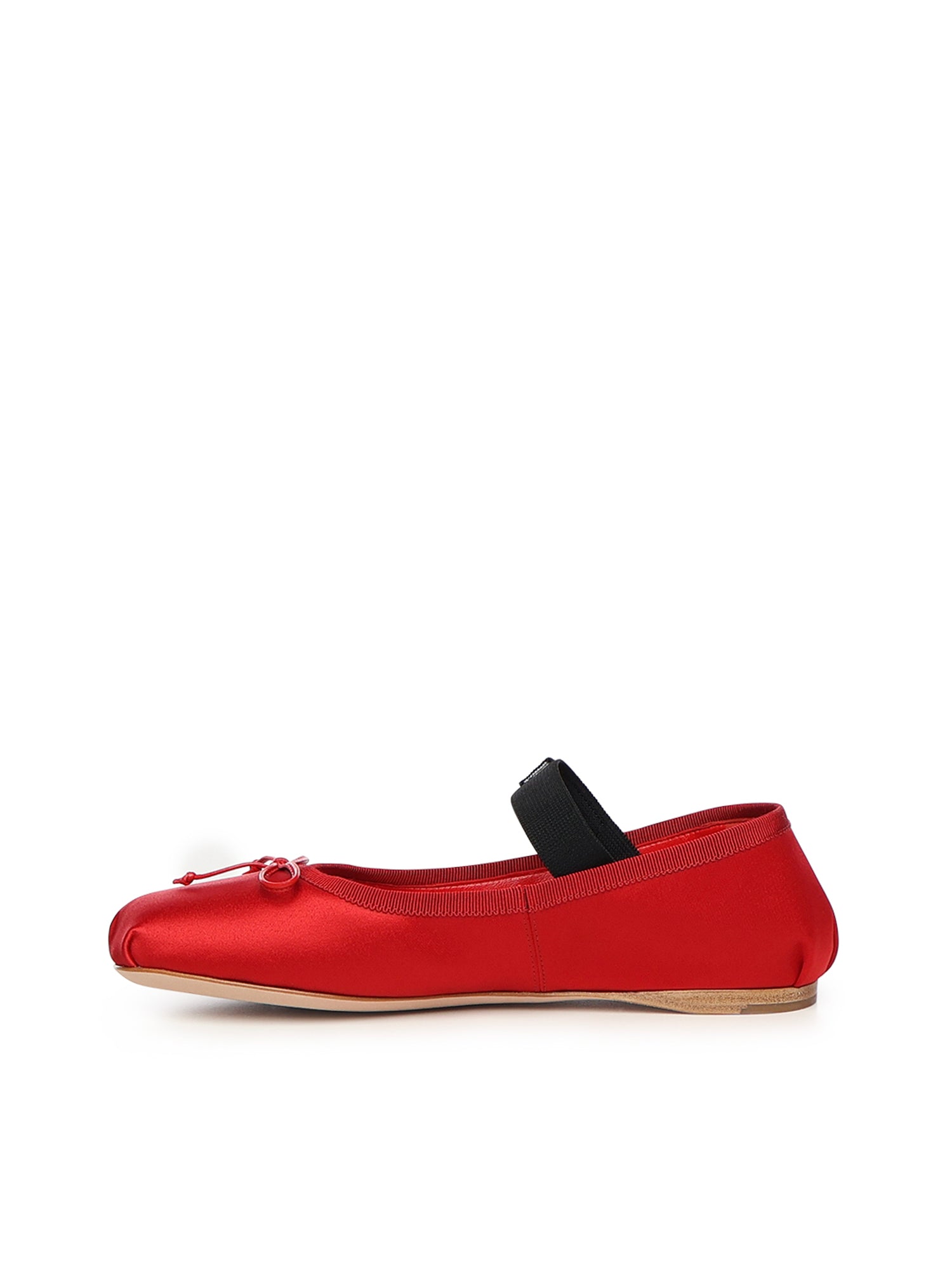 Miu Flat Shoes Red Viscose Silk