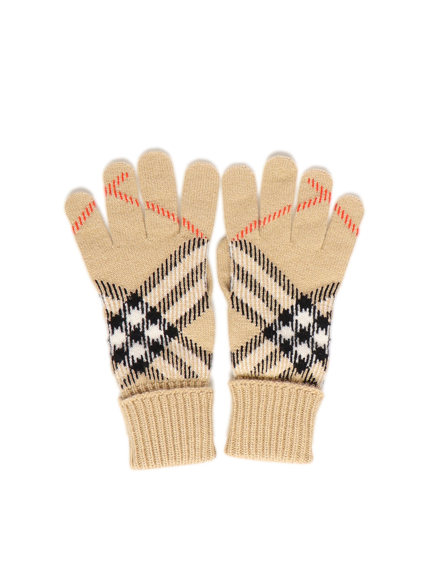 Burberry Gloves Sand Cashmere Polyester Polyamide