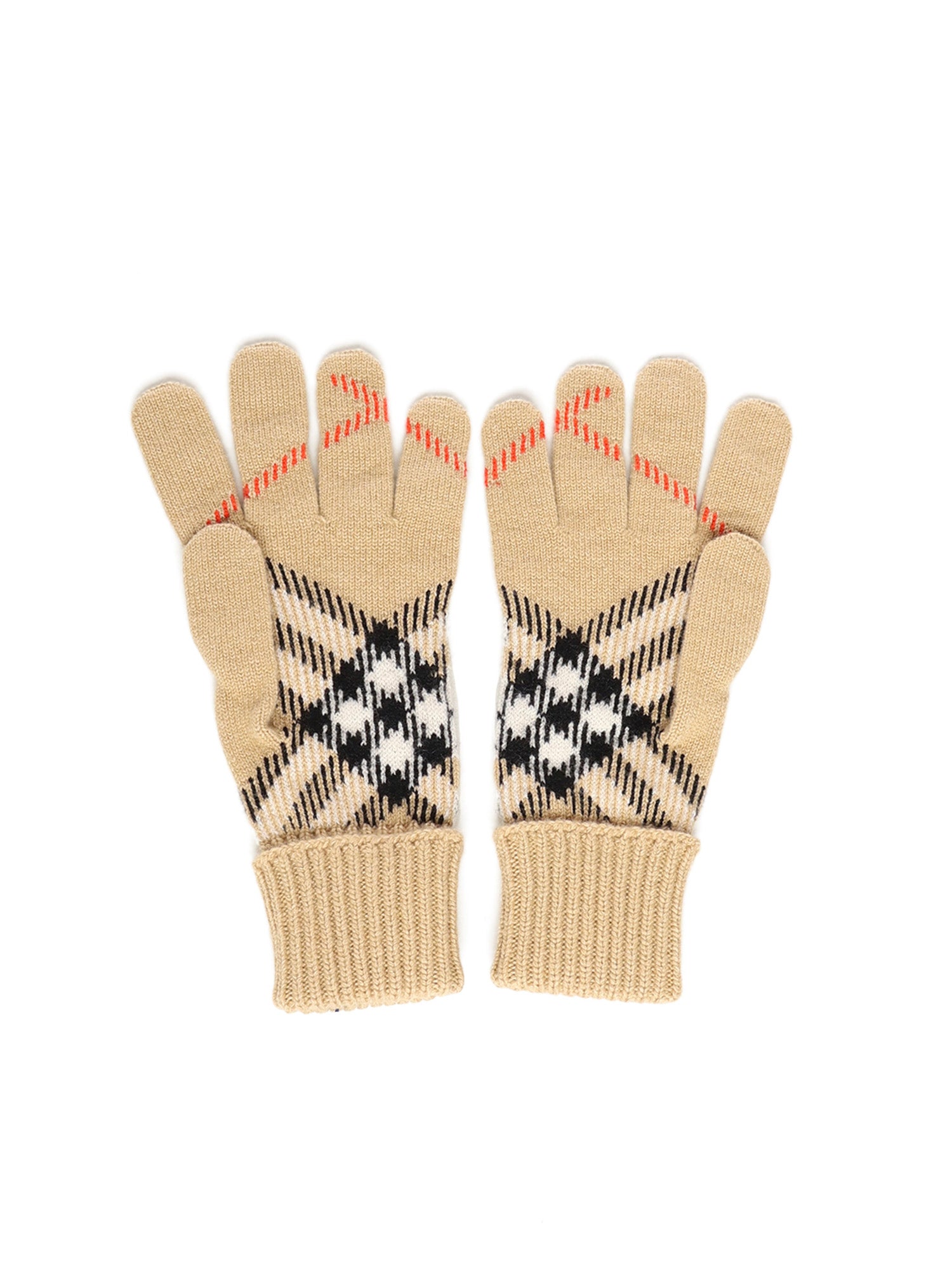 Burberry Gloves Sand Cashmere Polyester Polyamide