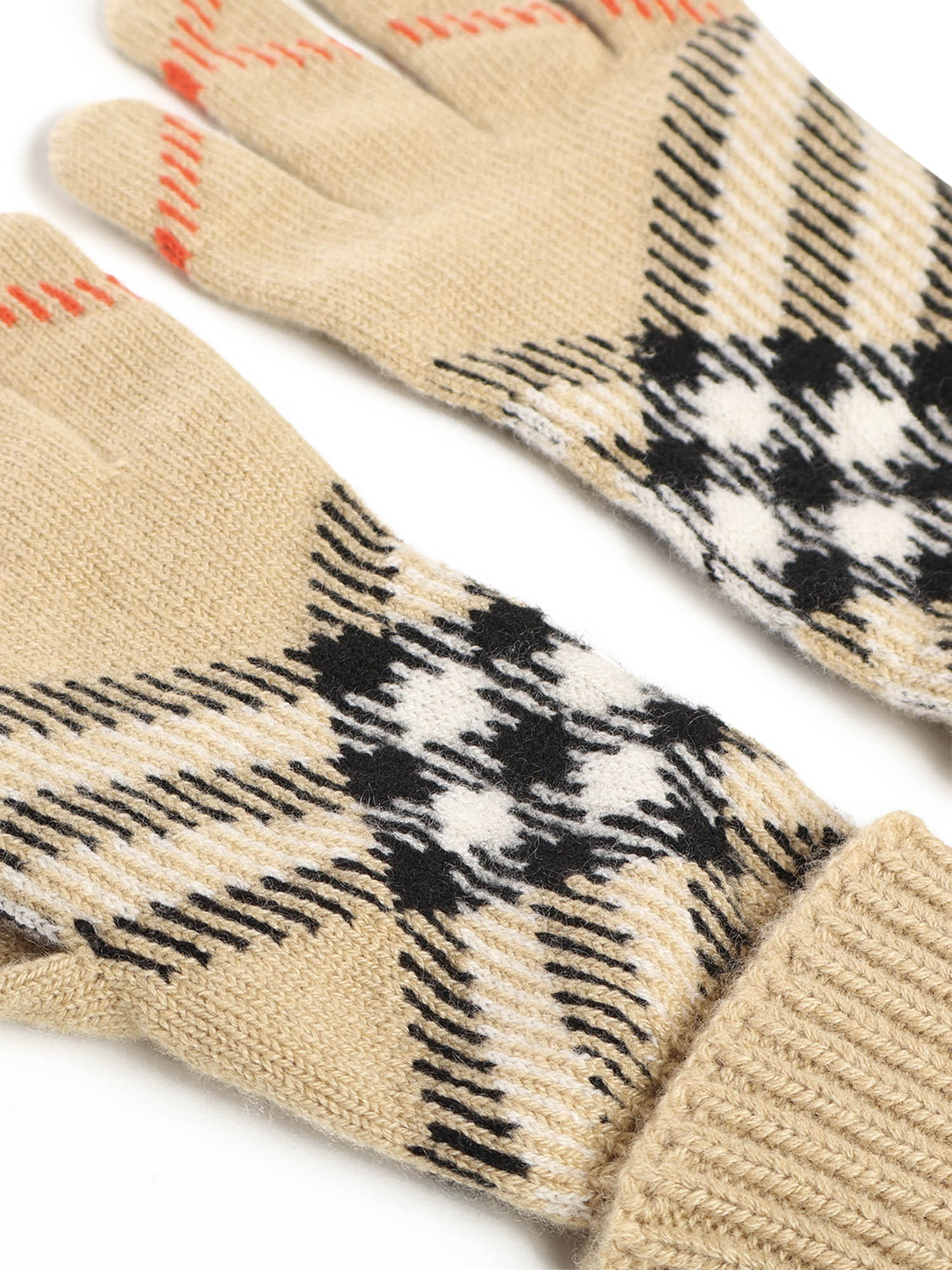 Burberry Gloves Sand Cashmere Polyester Polyamide