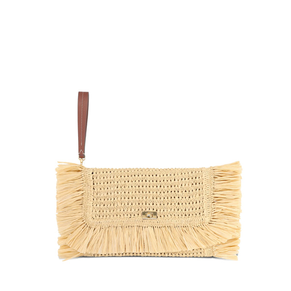 Clutch Bag Raffia Neutrals