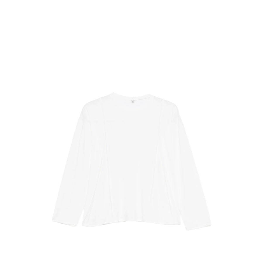 Off White Long Sleeve Sweater Silk: 15. T-shirts & Jerseys