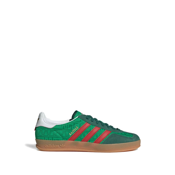 Sneaker With Green And Red Stripes Green/red Calf Suede: 100. Trainers