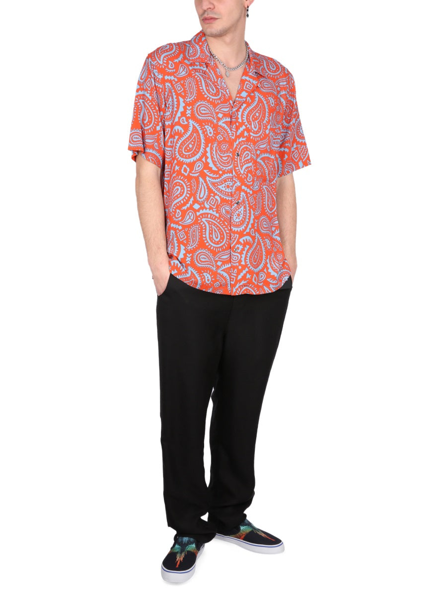 Paisley Hawaii Shirt Red Viscose