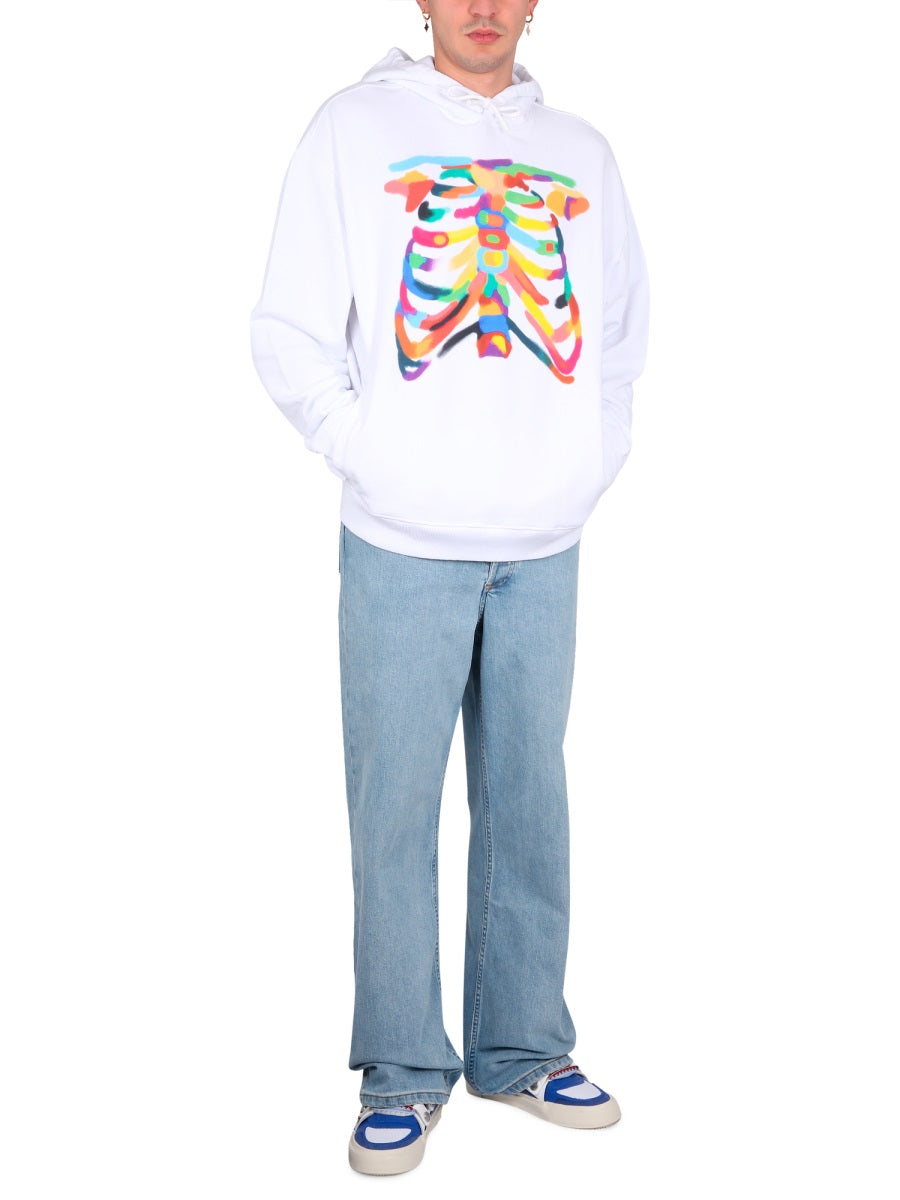 Rib Cage Sweatshirt White Cotton Sweatshirts