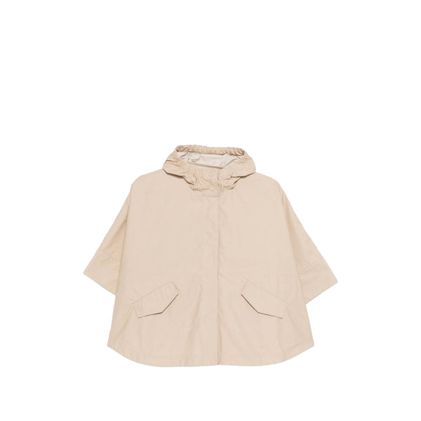 Hooded Rain Jacket Beige Neutrals Cotton Rainwear