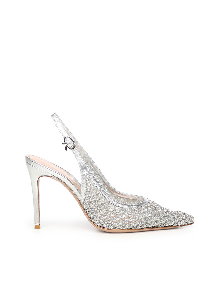 Gianvito Rossi With Heel Silver Fabric
