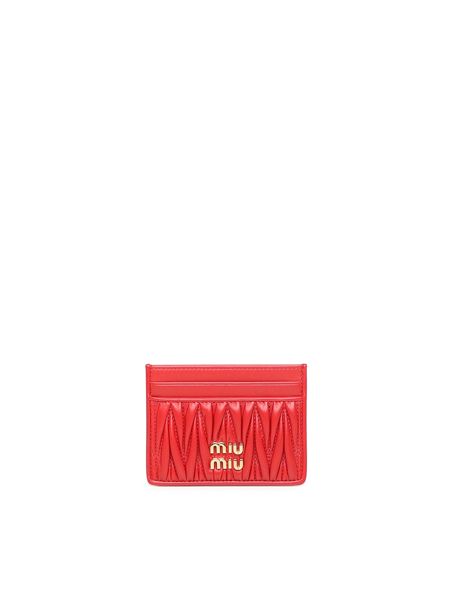 Miu Wallets Red Lambskin