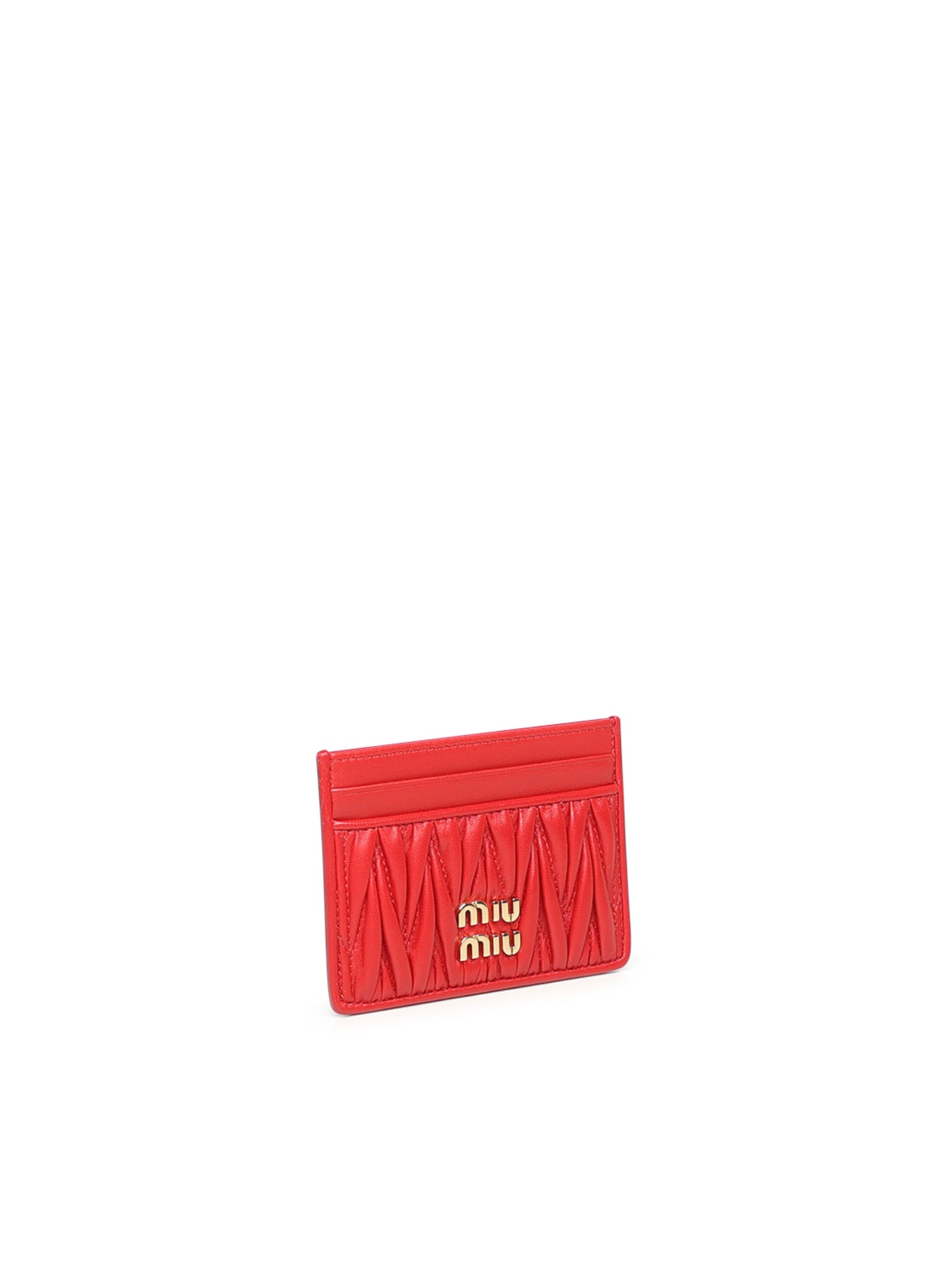 Miu Wallets Red Lambskin