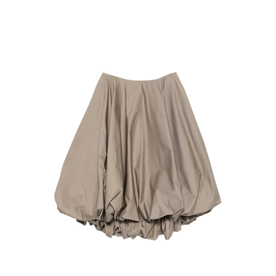 Bubble Hem Skirt Beige Cotton Neutrals Full