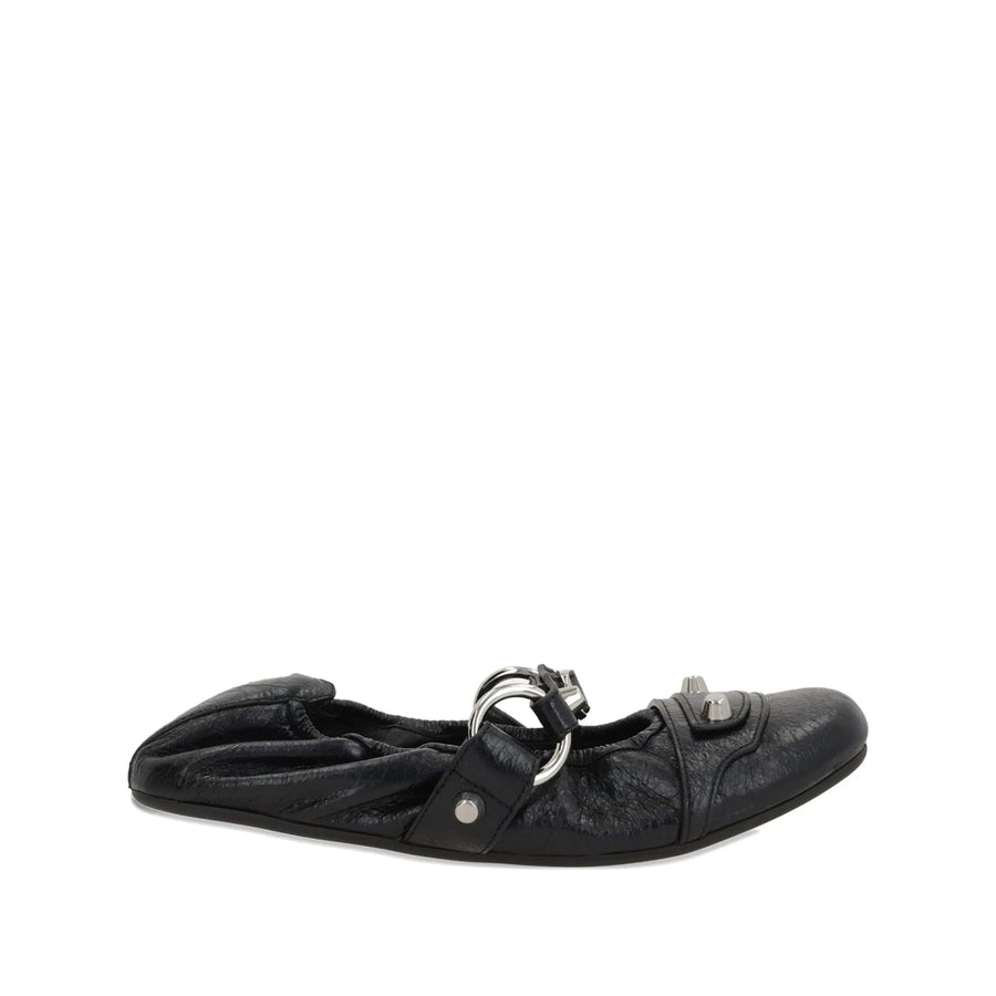 Ballerina Shoes Black Leather Lambskin