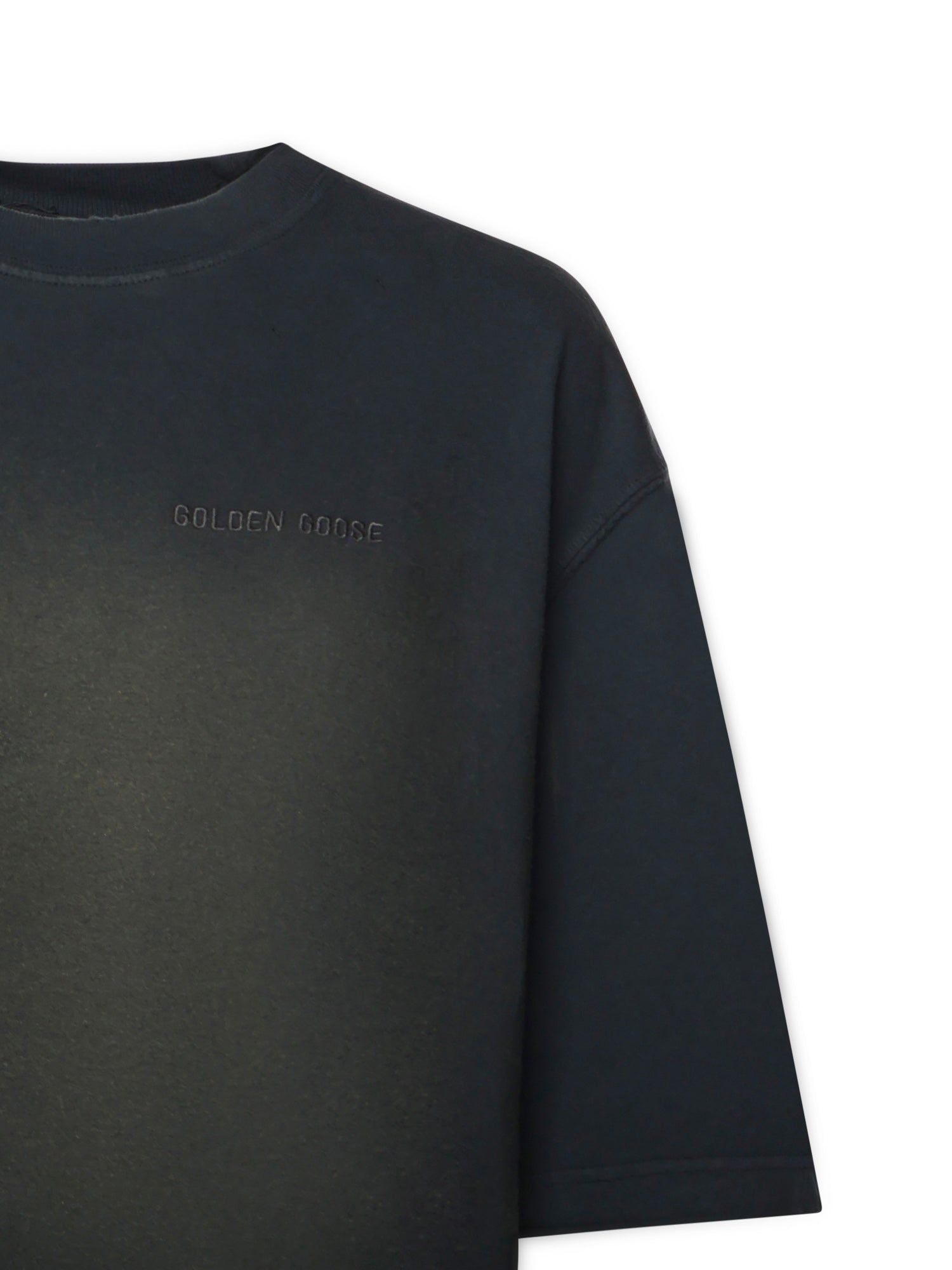 Golden Goose T-shirts and Polos Bleached Washed Black Cotton