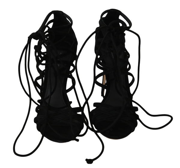 Dolce & Gabbana 100% Capra goatskin suede heel in black