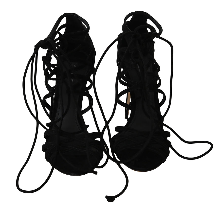 Dolce & Gabbana 100% Capra goatskin suede heel in black