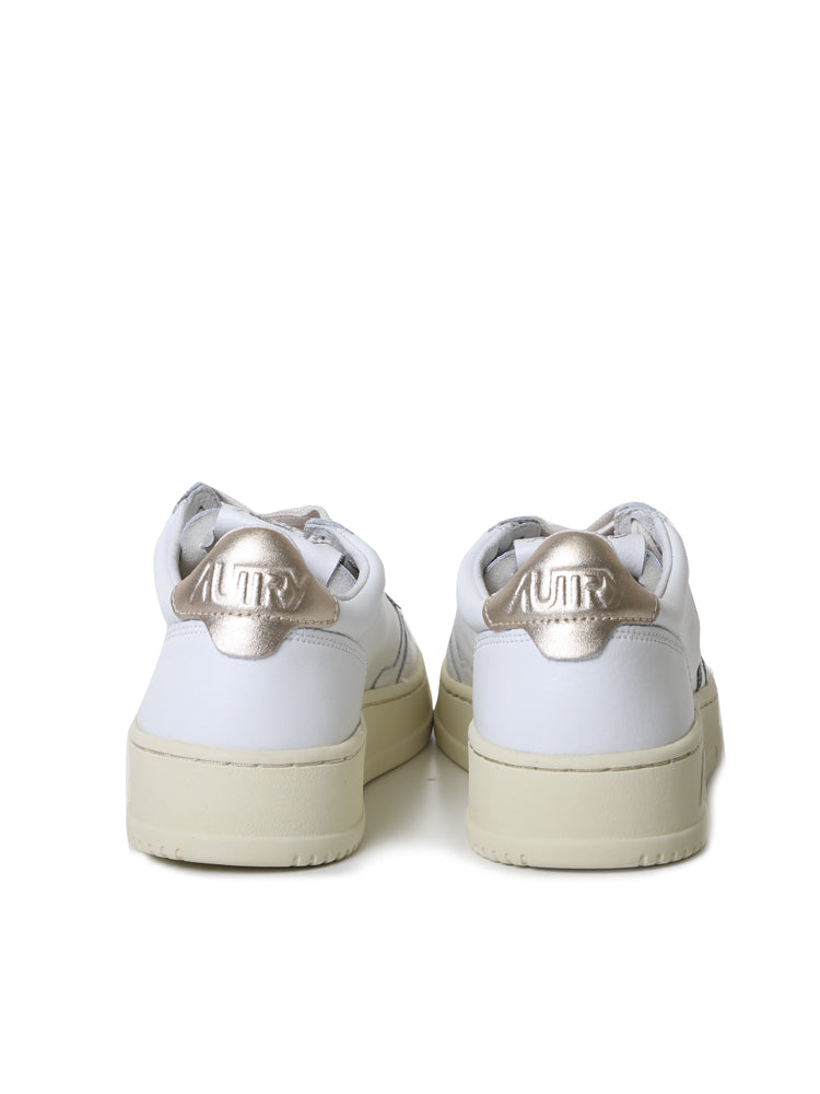 AUTRY Sneakers Wht/gold Cow Leather