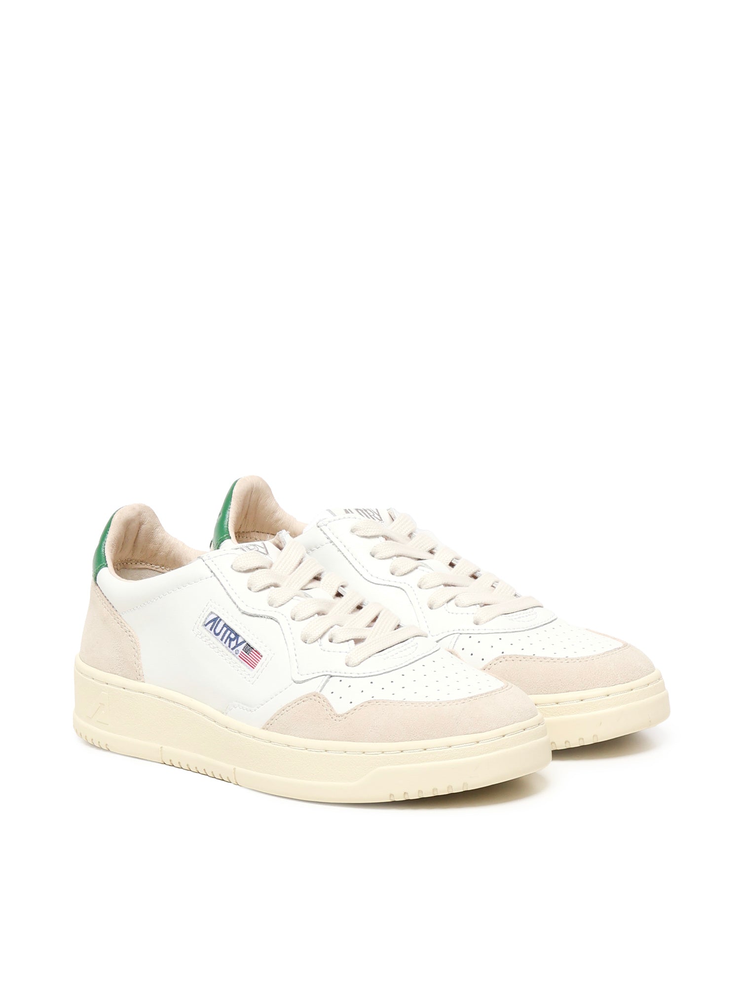 AUTRY Sneakers White Cowskin; Cowskin Suede; Nylon