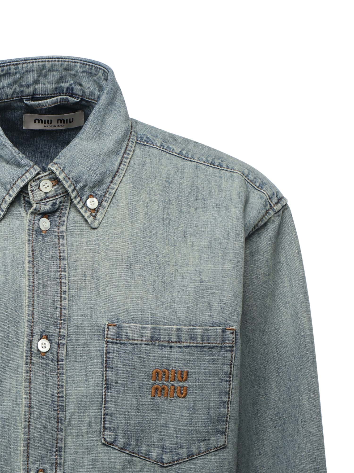 Miu Shirts Blue Cotton