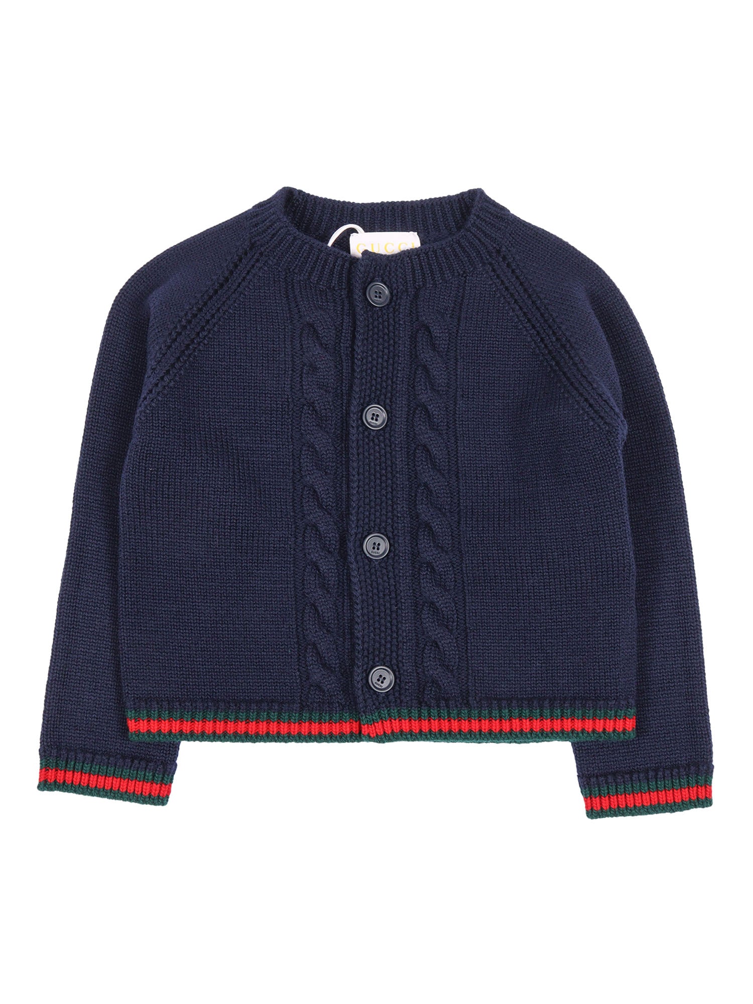 B L-S Cardigan Wo Plain St W- Blue Wool