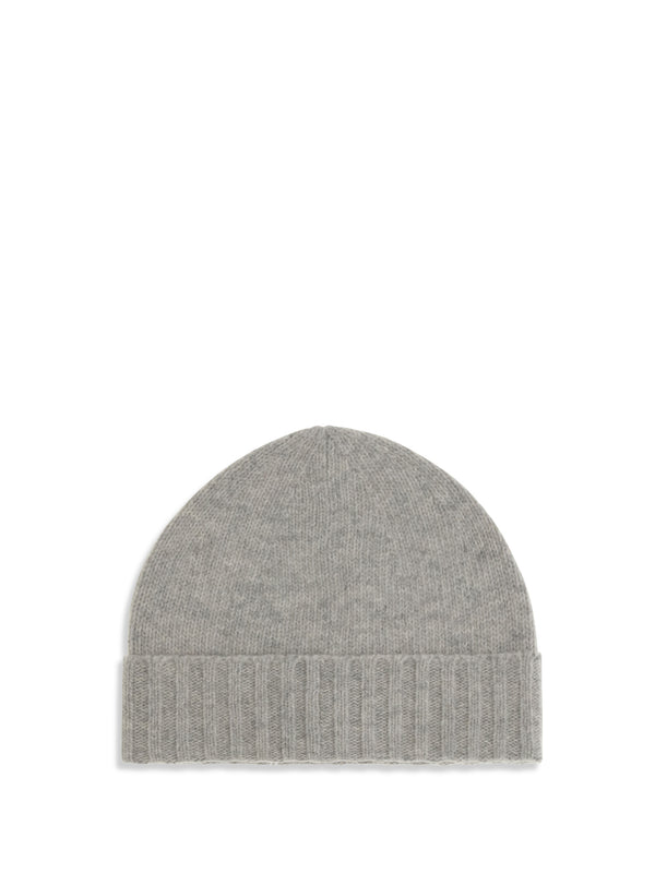 Beanie Hat Wool Grey Melange Melange/black Print (ovis Aries)