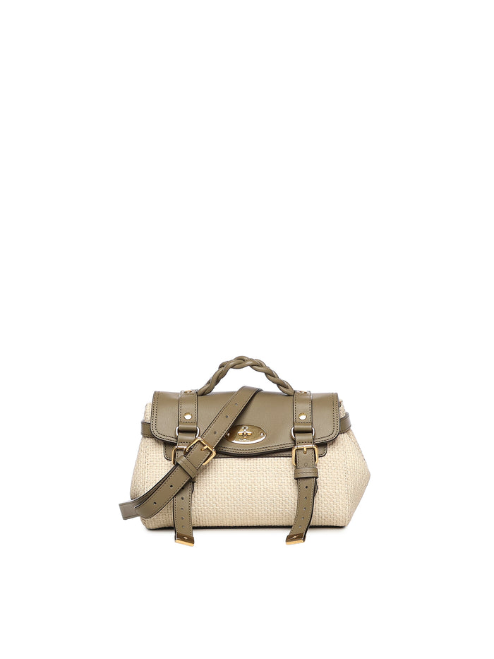 Mulberry Bags Linen Green-natural Bovine Leather