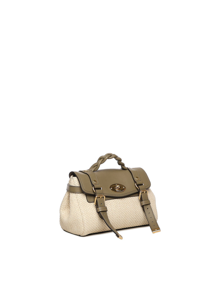 Mulberry Bags Linen Green-natural Bovine Leather