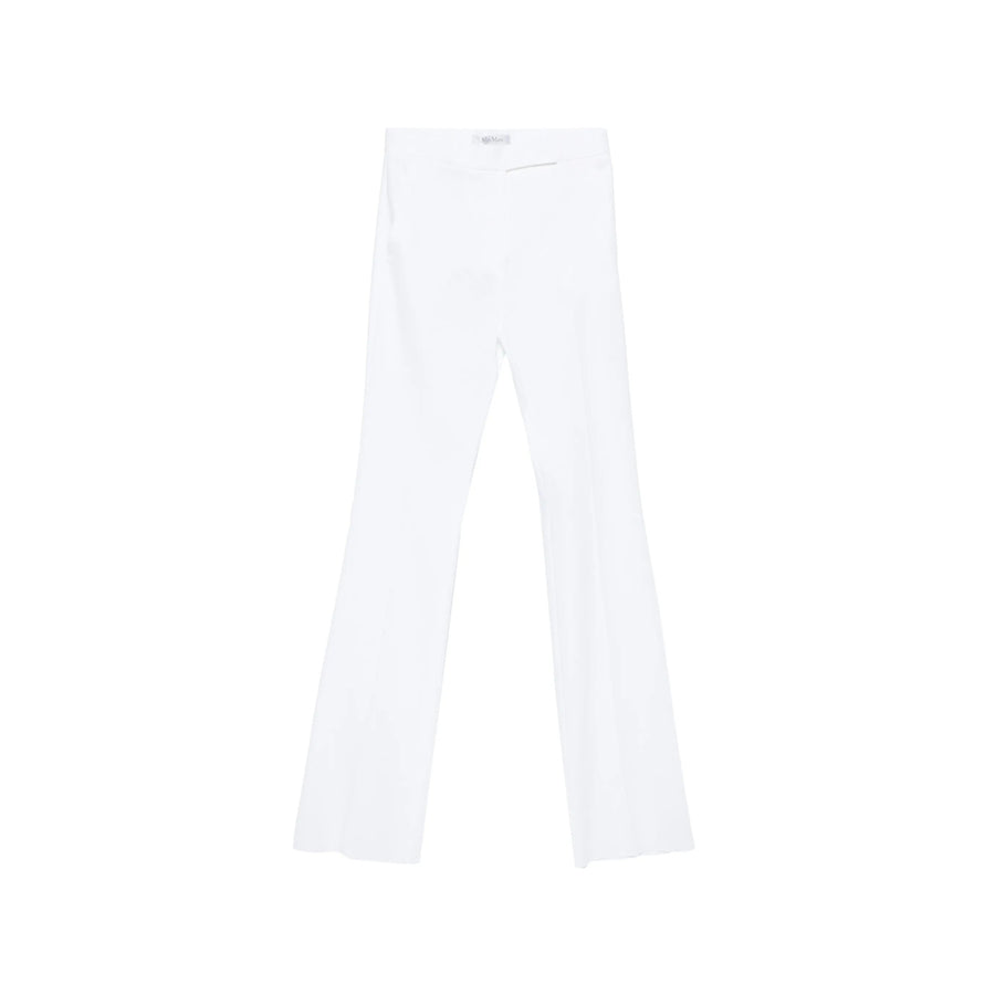Flared Trousers White Cotton