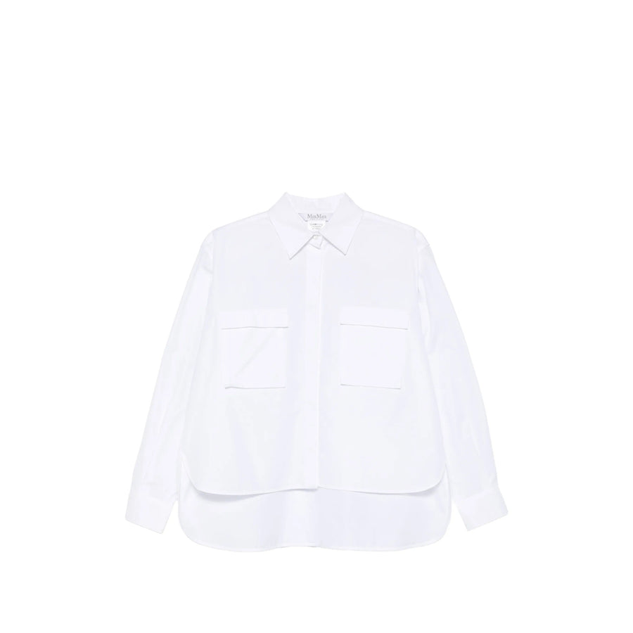 Cotton Shirt With Chest Pockets White
